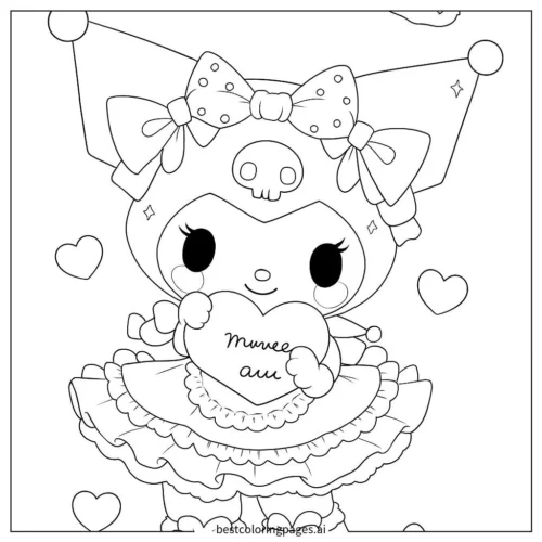 Kuromi mặc váy ren thắt nơ