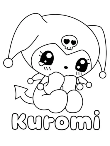 Kuromi mắt trái tim dưới chữ Kuromi