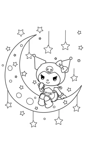Kuromi trên vầng trăng giữa sao