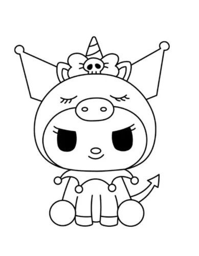 Mẫu tô màu kuromi hoá trang kỳ lân