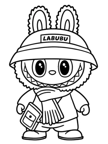 Labubu đội mũ ôm sách