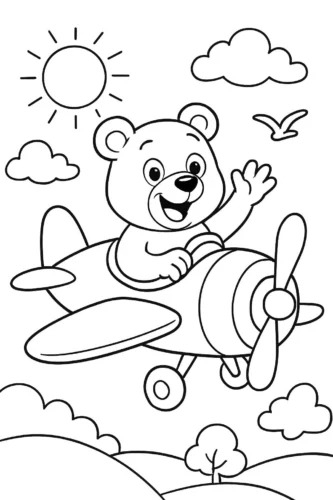 Gấu lái máy bay giữa mây