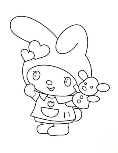 My Melody ôm thỏ bông