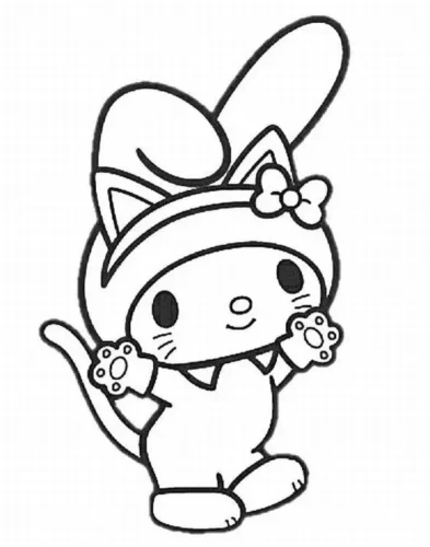 My Melody mặc đồ mèo