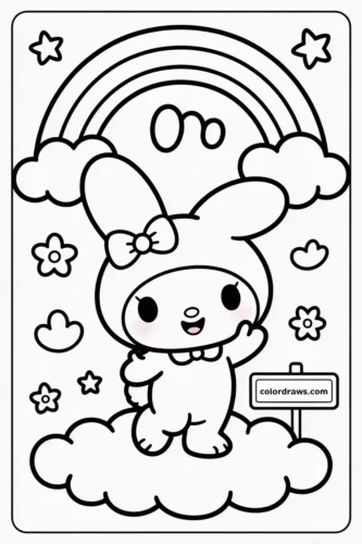 My Melody trên mây dưới cầu vồng