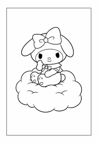 My Melody ngồi trên mây