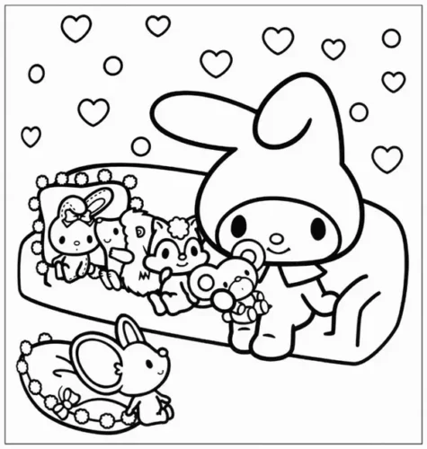 My Melody và các bạn trên ghế sofa