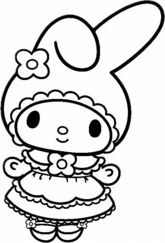 My Melody mặc váy đứng thẳng