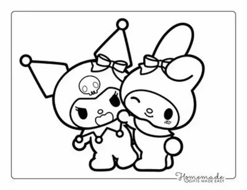 My Melody và Kuromi ôm nhau