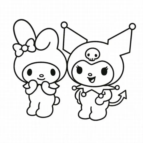 My Melody và Kuromi đứng cạnh nhau