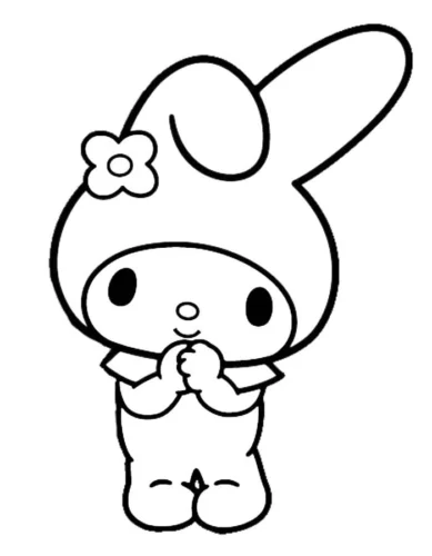 My Melody chắp tay, nét đậm
