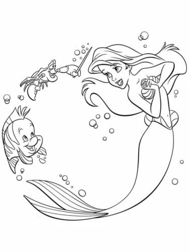 Ariel uốn người cùng Flounder