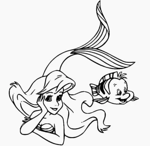 Ariel và Flounder nằm úp