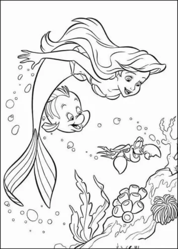 Ariel bơi lộn đầu cùng Flounder