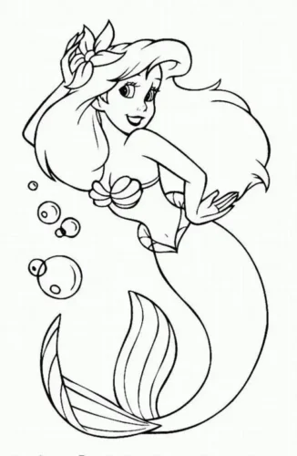 Ariel tóc dài giữa bong bóng