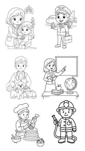 Tranh tô màu nghề nghiệp 2