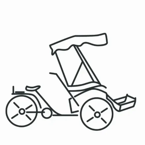 Xích lô nét mảnh đơn giản