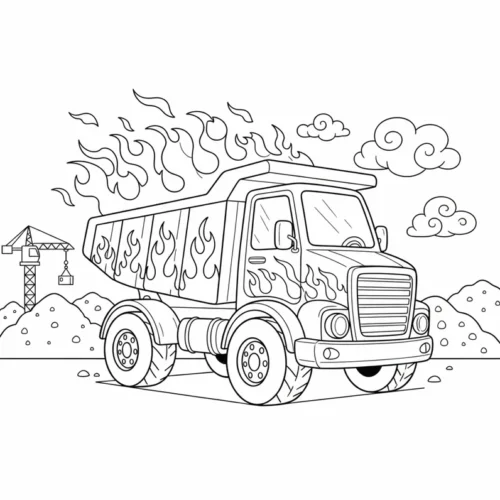 Xe ben trang trí lửa