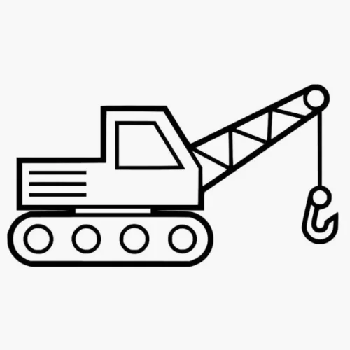 Tranh tô màu cần cẩu bánh xích