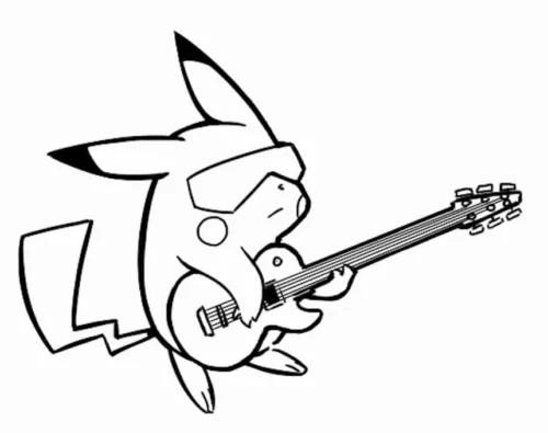 Pikachu chơi guitar điện