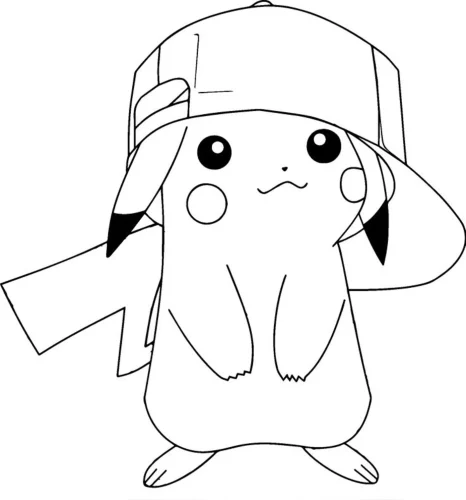 Pikachu đội mũ lưỡi trai to