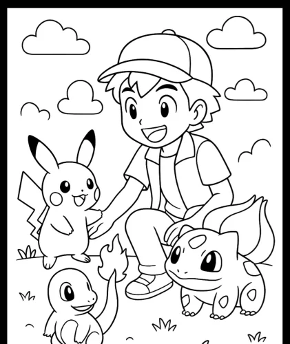 Ash, Pikachu và Bulbasaur