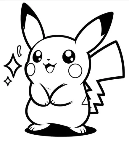 Pikachu ngồi, nét đậm