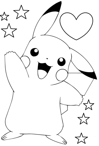 Pikachu giữa ngôi sao và trái tim