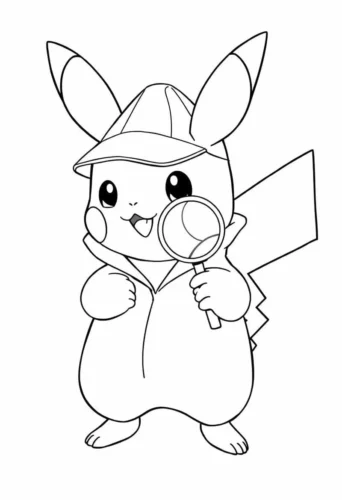 Pikachu thám tử cầm kính lúp