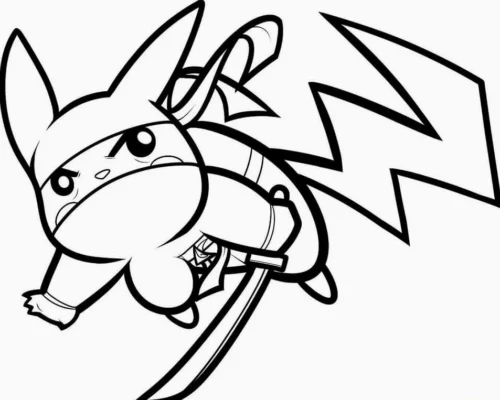 Pikachu ninja đeo kiếm