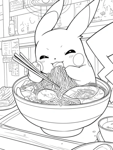 Pikachu ăn mì ramen