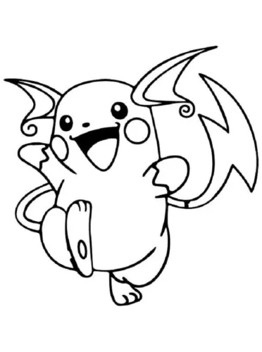 Raichu nhảy, nét mảnh