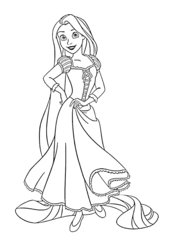 Rapunzel nâng váy, nét mảnh