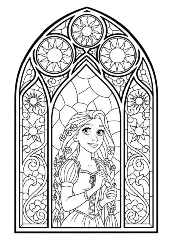 Rapunzel kiểu kính màu nhà thờ