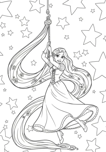 Rapunzel đu tóc giữa sao