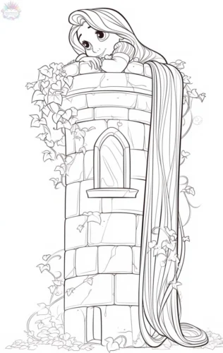 Rapunzel thả tóc từ đỉnh tháp