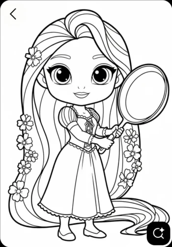 Rapunzel nhí cầm chảo