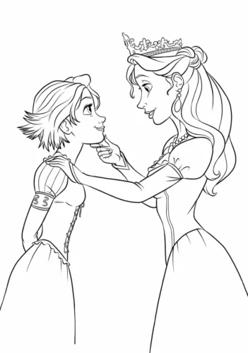 Rapunzel và Flynn nhìn nhau