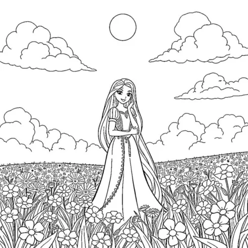 Rapunzel giữa cánh đồng hoa