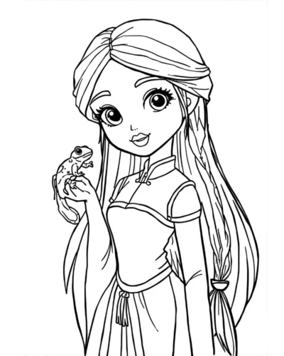 Rapunzel ôm tắc kè Pascal