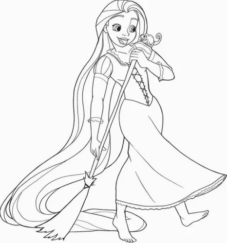 Rapunzel ôm chảo, tóc quét đất