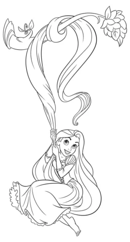 Rapunzel đu trên dây tóc