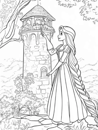 Rapunzel bên ngọn tháp trong rừng
