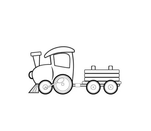 Mẫu tô màu đầu máy nhỏ kéo toa
