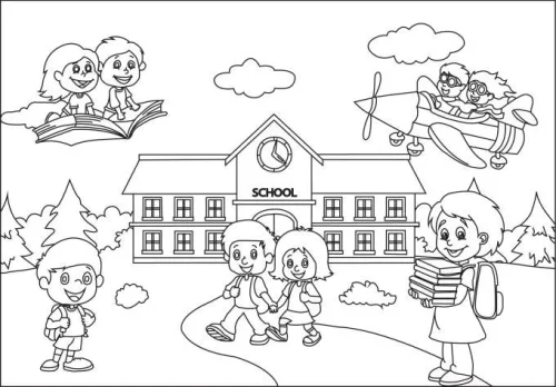 Tranh tô màu trường học 25