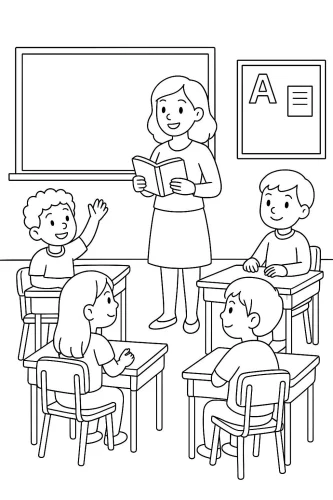 Tranh tô màu trường học 29