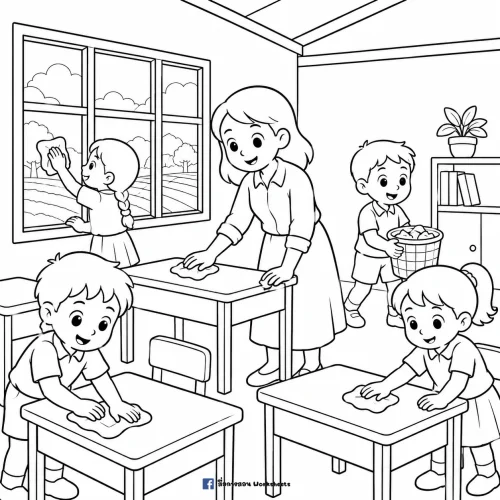 Tranh tô màu trường học 38
