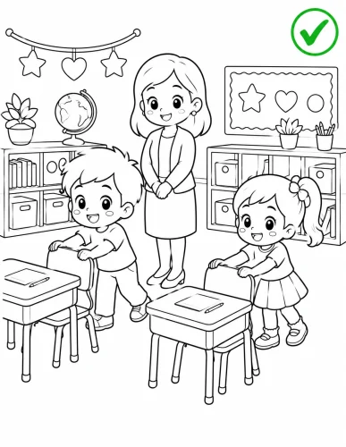 Tranh tô màu trường học 16