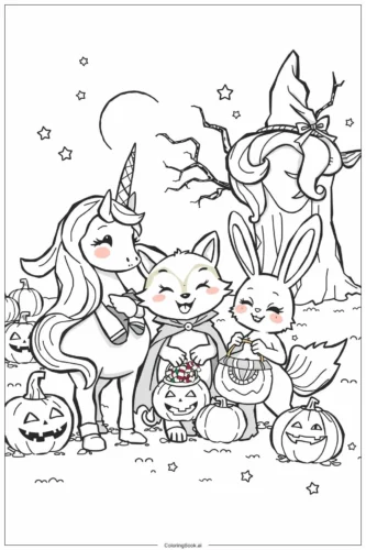 Kỳ lân và các bạn đón Halloween