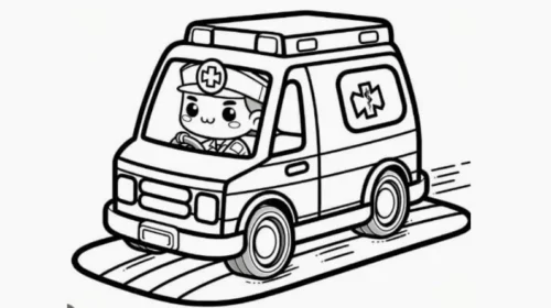 Xe cứu thương mặt cười trên đường